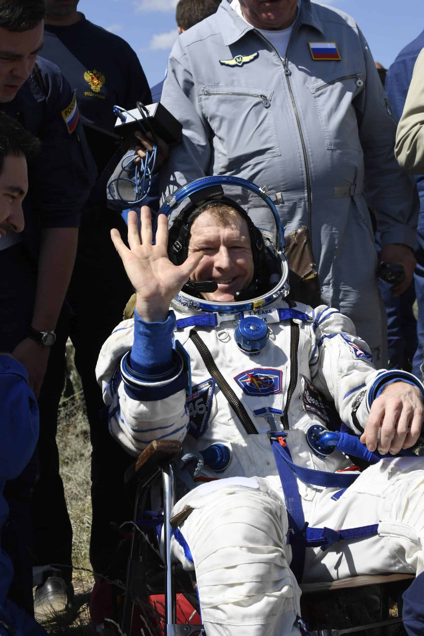 Tim Peake after landing | Image: ESA–Stephane Corvaja, 2016